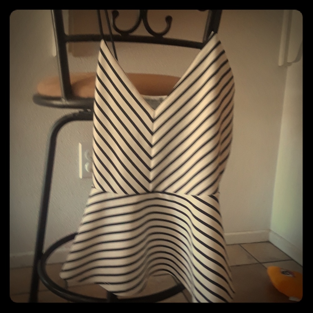 Black Strap striped tank top